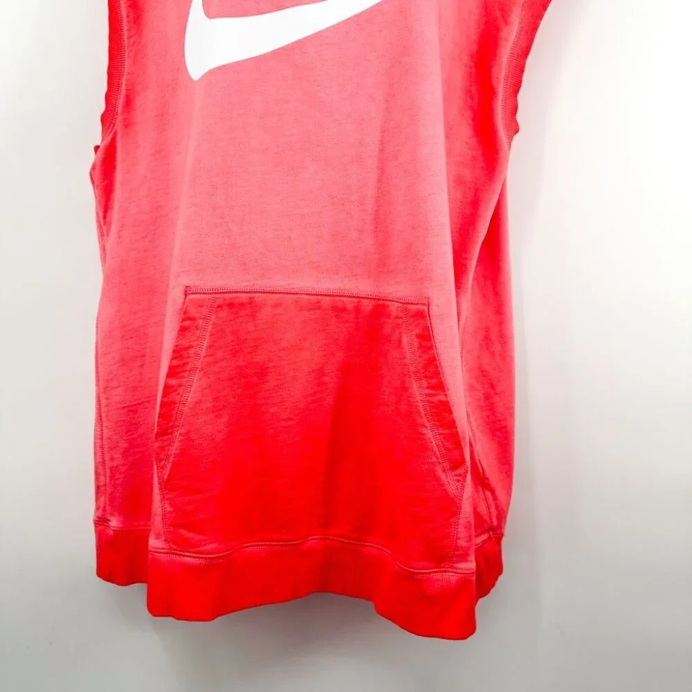 Nike Solstice Sleeveless Hoodie Ombre Pink Graphic Oversized Pullover Top XL - Picture 4 of 12